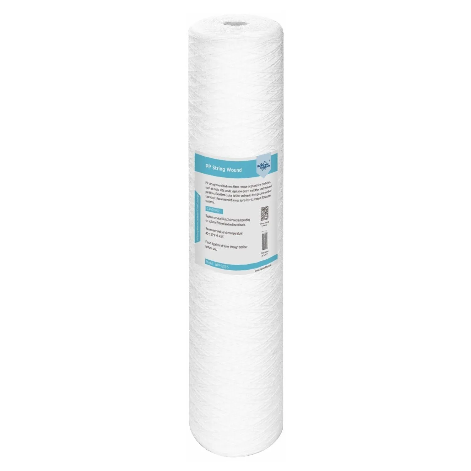 20" x 4.5" String Wound Whole House PP Sediment Water Filter 5/20 Micron