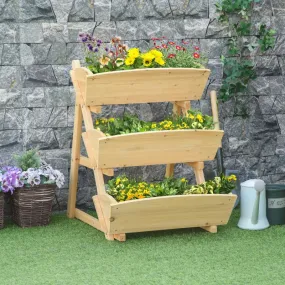 3 Tier Raised Garden Bed - Light Brown