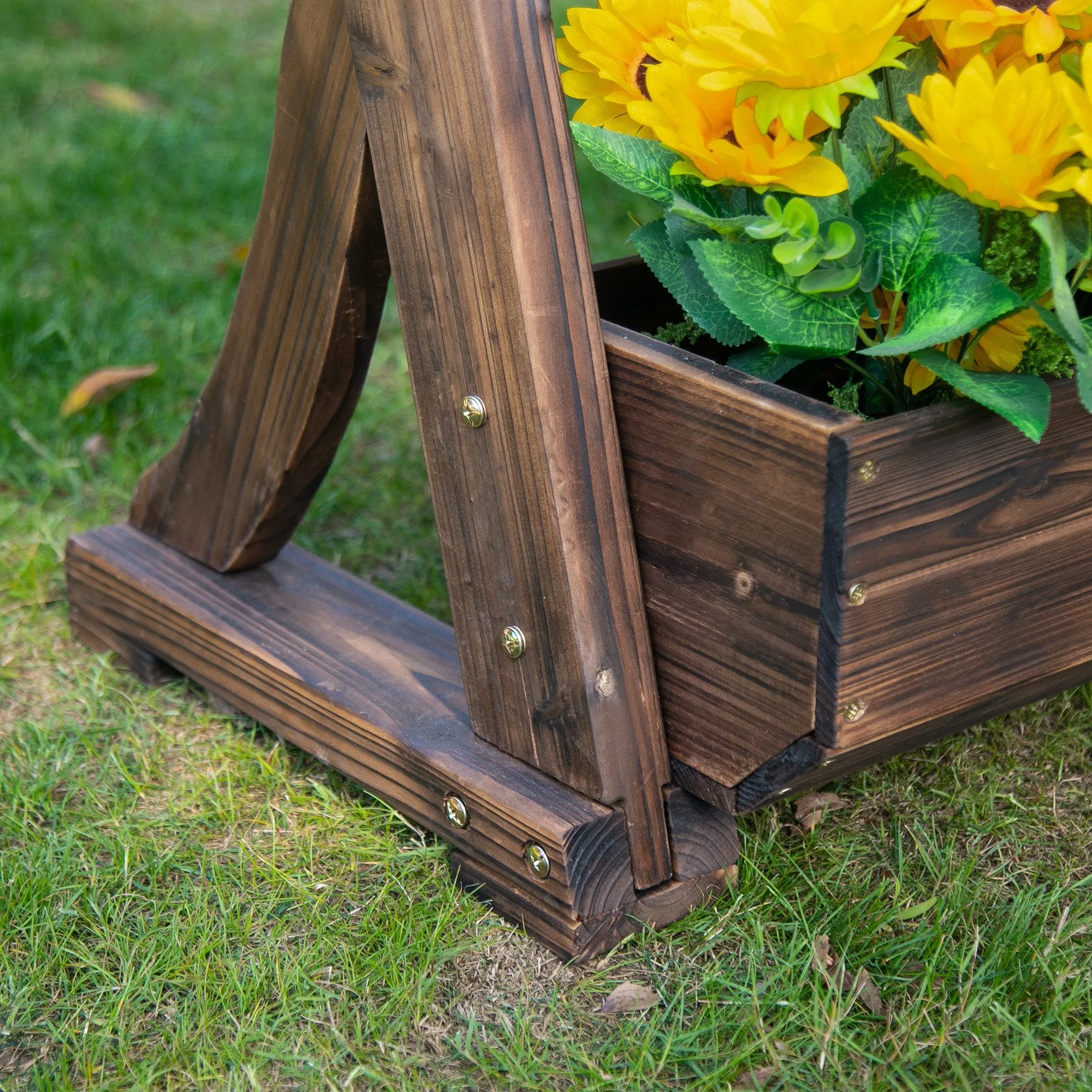 3-Tier Raised Wooden Flower Rack