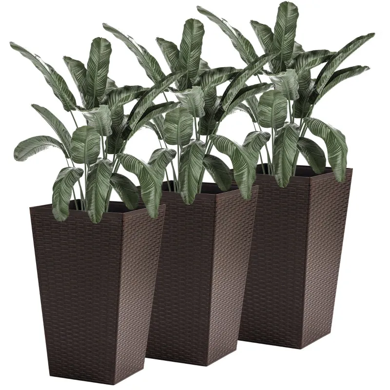 3pc Tall Planters -  Brown