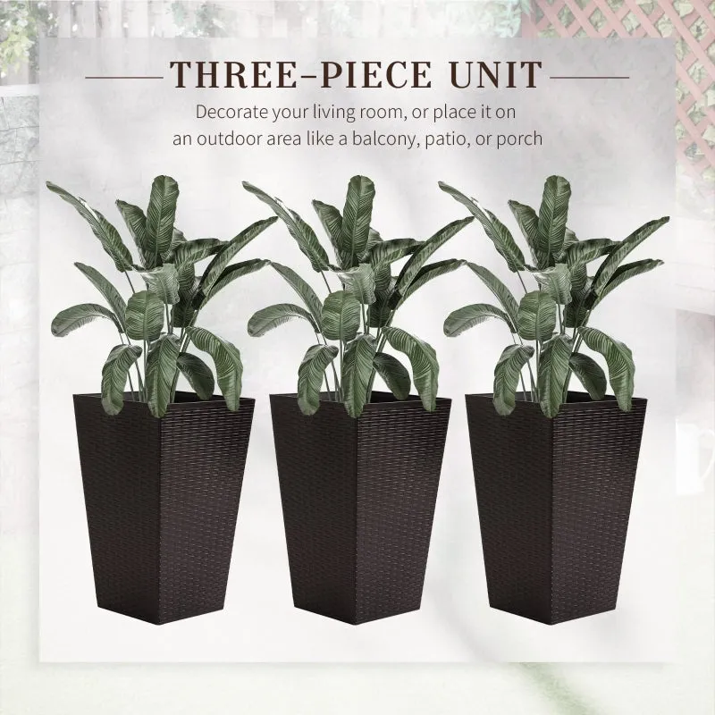 3pc Tall Planters -  Brown