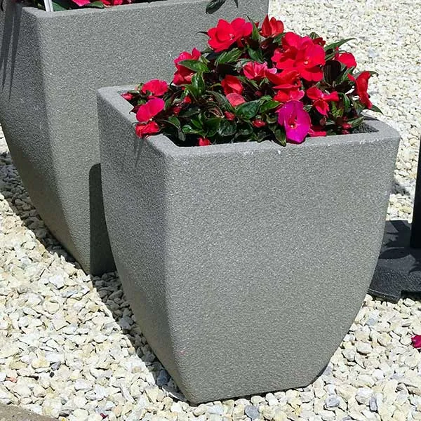 43cm Soho Square Planter Limestone Plant Pot