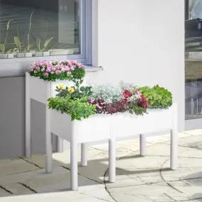 46'' x 34'' x 33'' Outdoor Elevated Planter Box - White