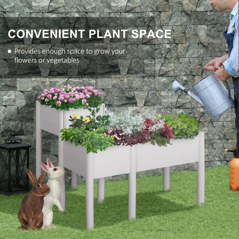 46'' x 34'' x 33'' Outdoor Elevated Planter Box - White