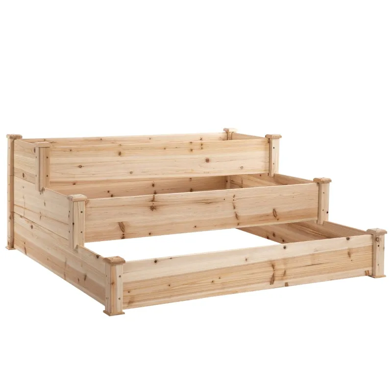 49''x 49"x 22" 3-Tier Raised Garden Bed - Natural