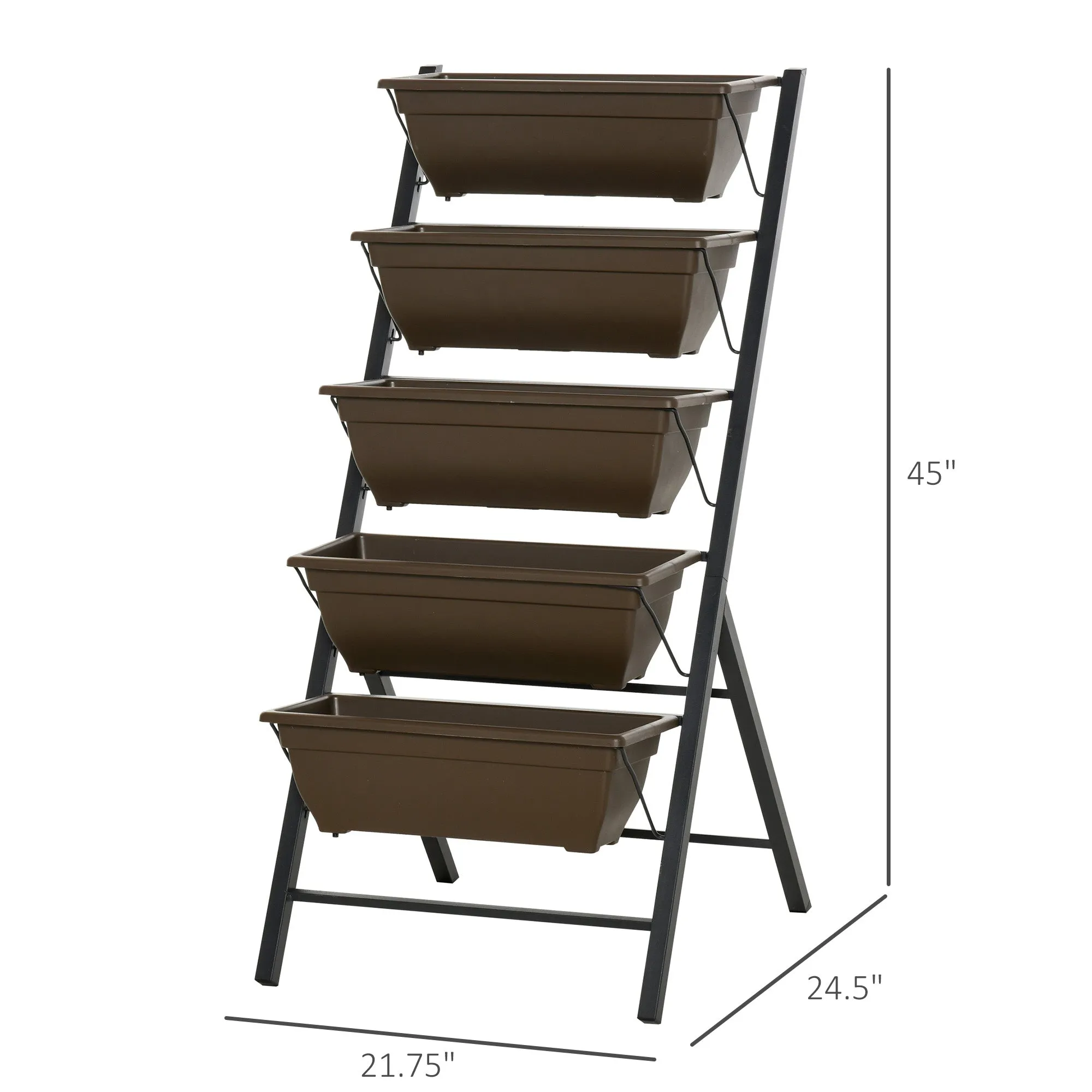 5-Tier Raised Garden Bed with Foldable Frame