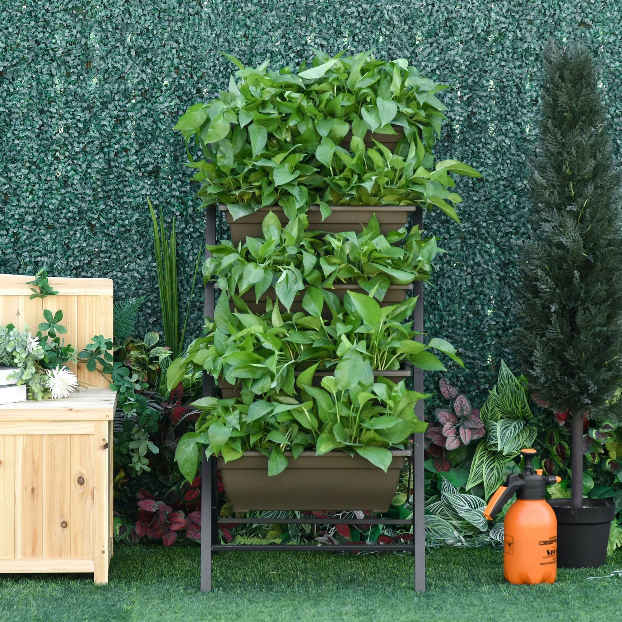 5-Tier Raised Garden Bed with Foldable Frame