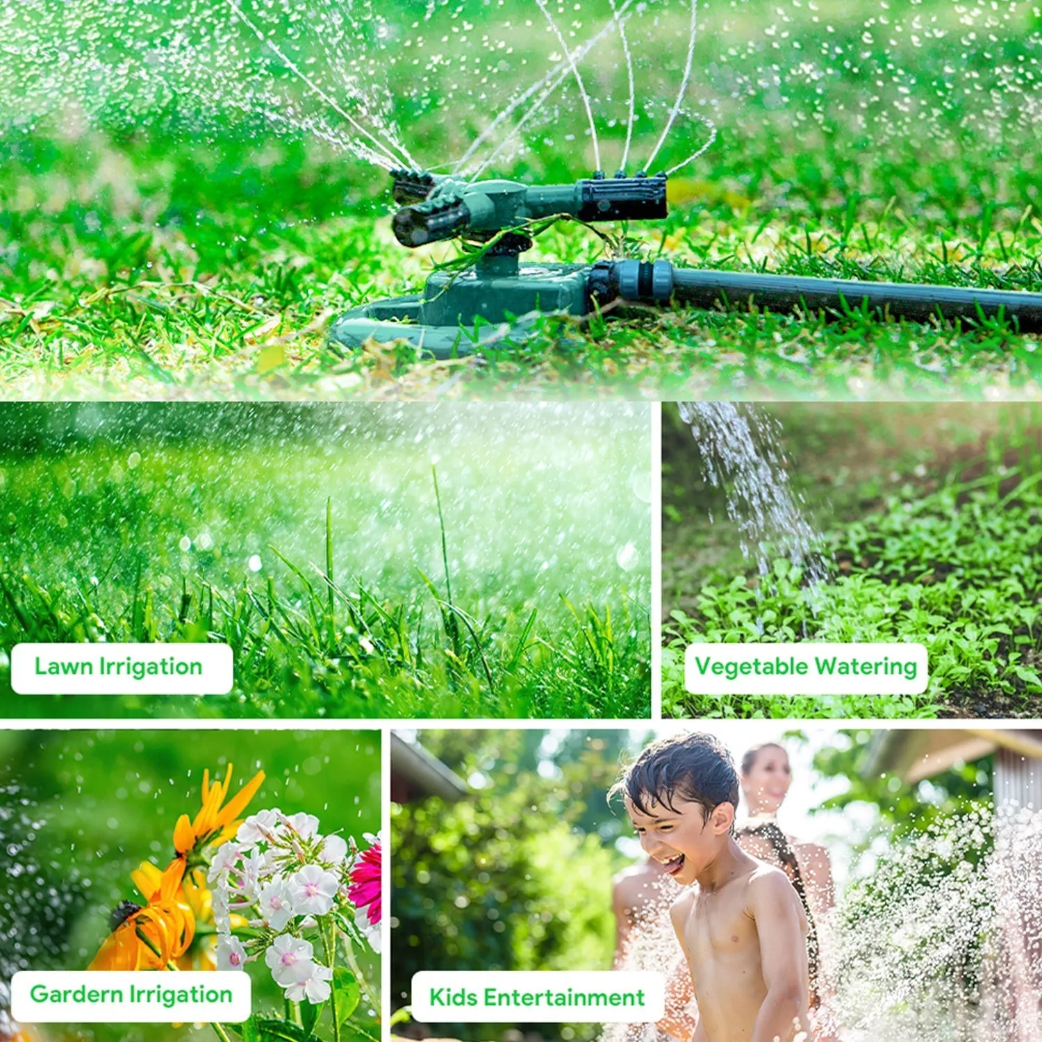 7482  360 Degree 3 Arm Sprinkler for Watering Garden and Lawn Irrigation Yard Water Sprayer