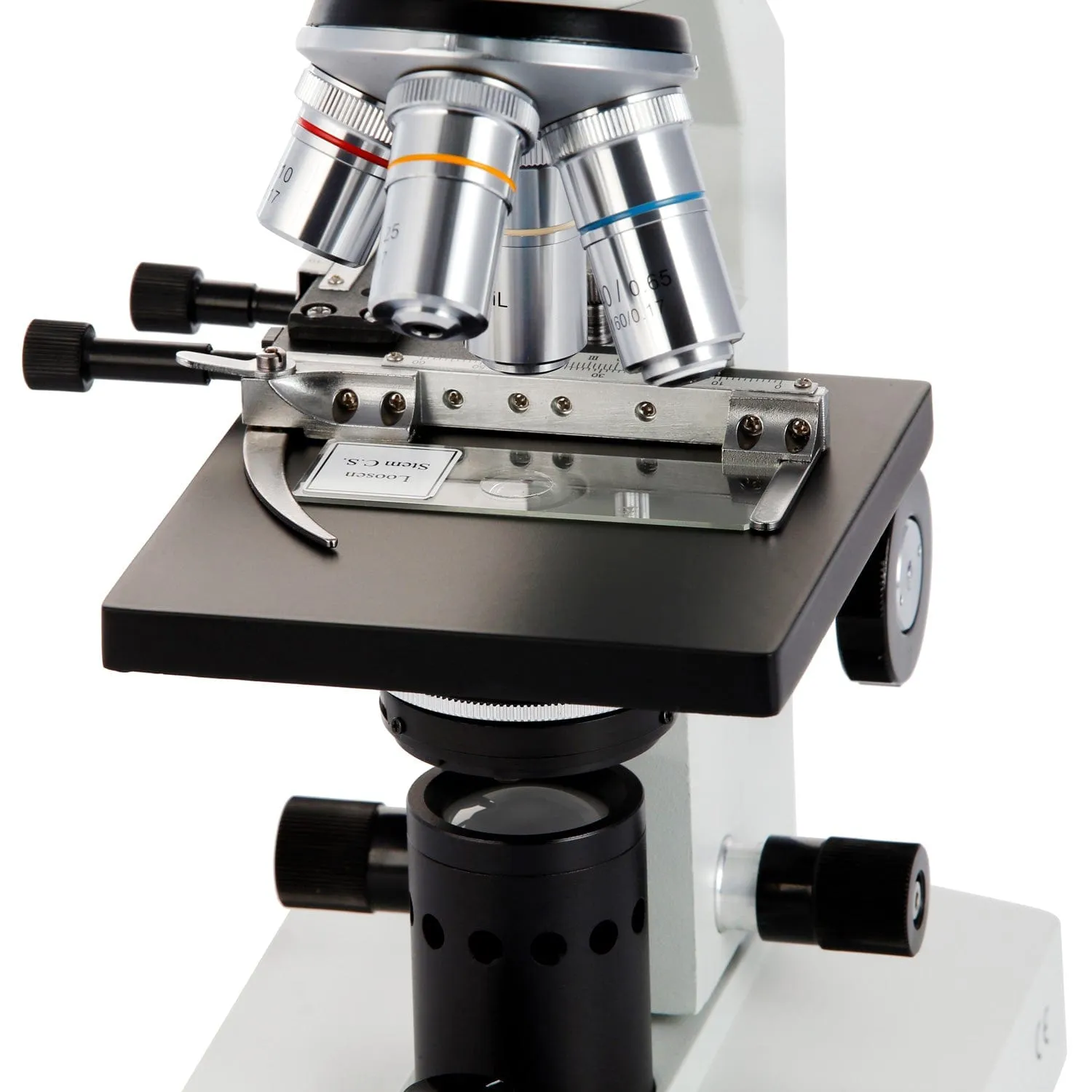 AmScope B100 Series Biological Binocular Compound Microscope 40X-1000X Magnification with LED, Mech. Stage, Slide Making Kit   Optional Digital Camera and Book