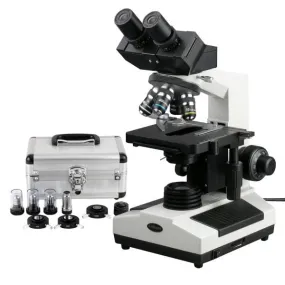 AmScope B390 Series Phase-Contrast Biological Binocular Compound Microscope with 20W Halogen, 3D Mechanical Stage and Optional Digital Camera