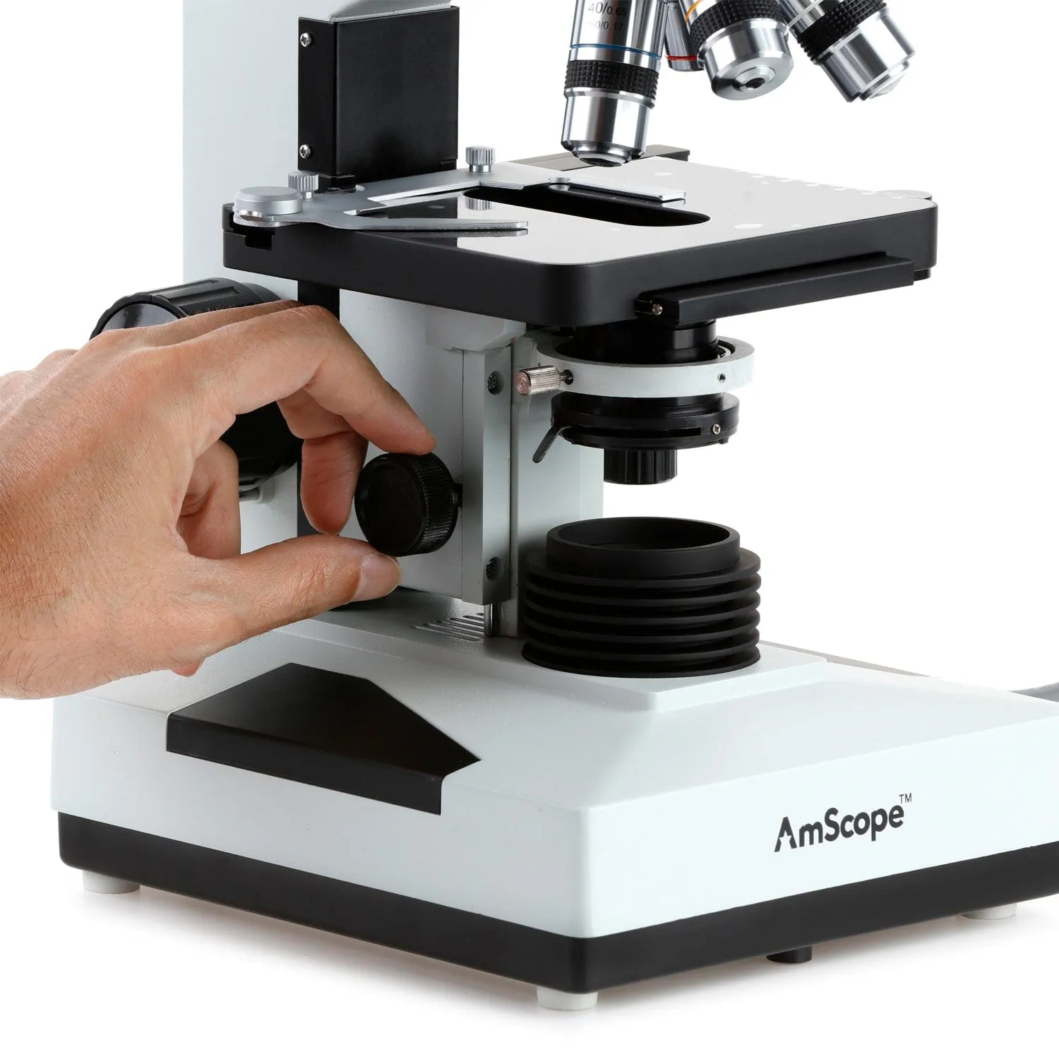 AmScope B490 Series Binocular Compound Microscope 40X-2000X Magnification 220V Version