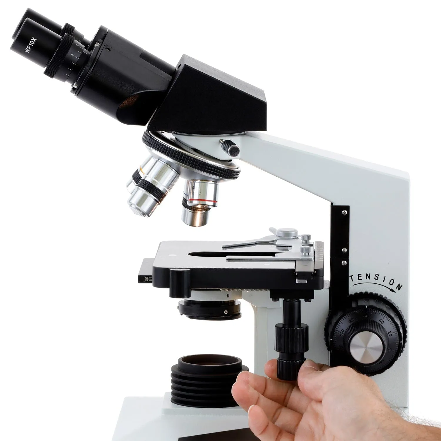 AmScope B490 Series Binocular Compound Microscope 40X-2000X Magnification 220V Version