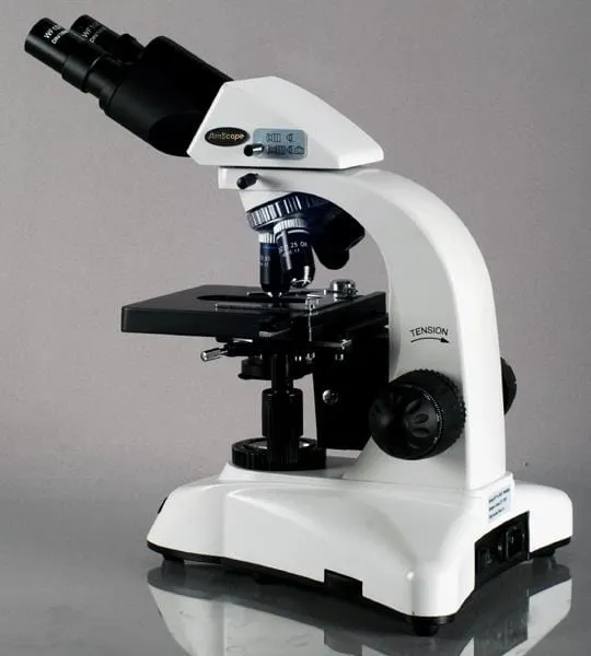 AmScope B530 Series Binocular Compound Microscope with 20W Halogen Kohler Illumination, 3D Mechanical Stage and Optional Digital Camera