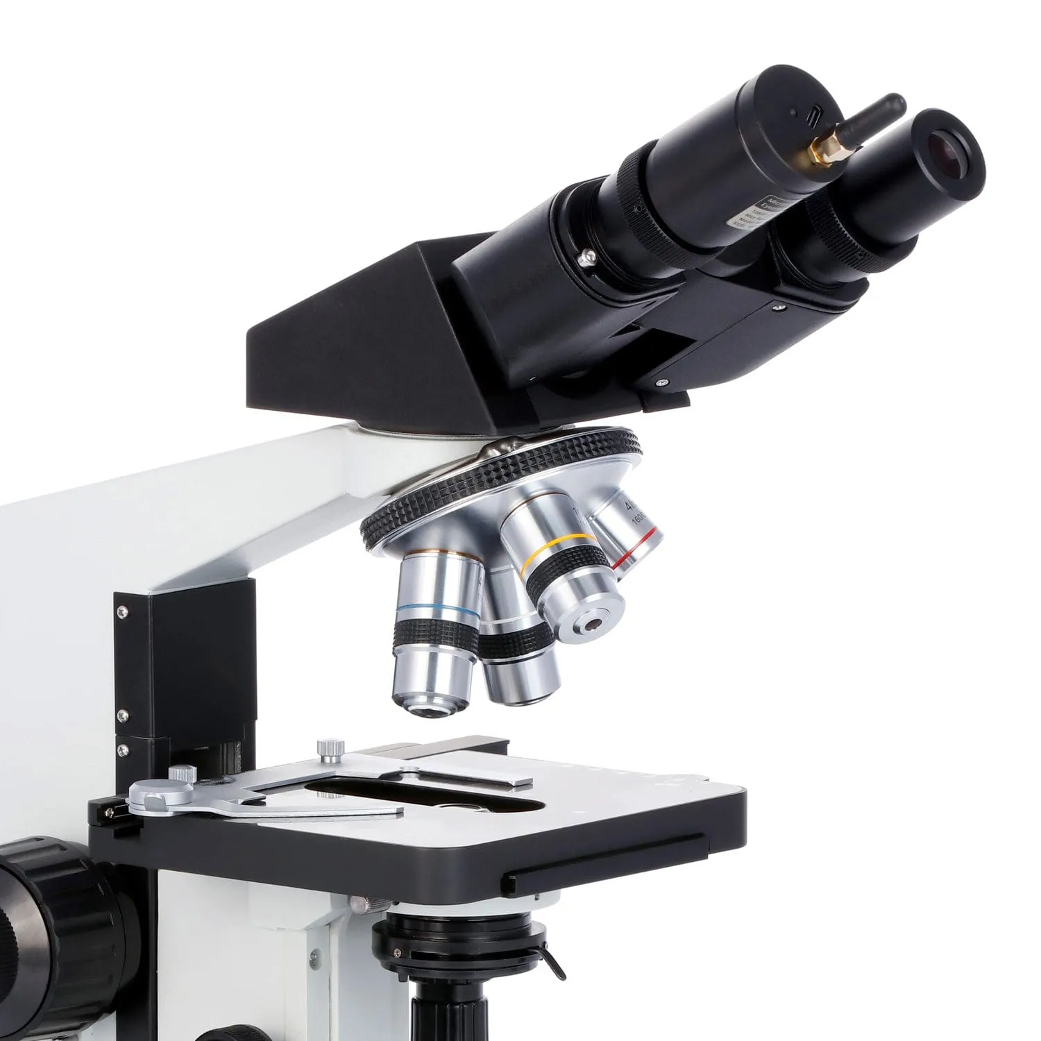 AmScope Binocular Compound Microscope 40X-2000X MagnificationProfessional, Biological w/ Halogen Illumination, 3D Stage   Wi-Fi 2.0MP Digital Eyepiece Camera