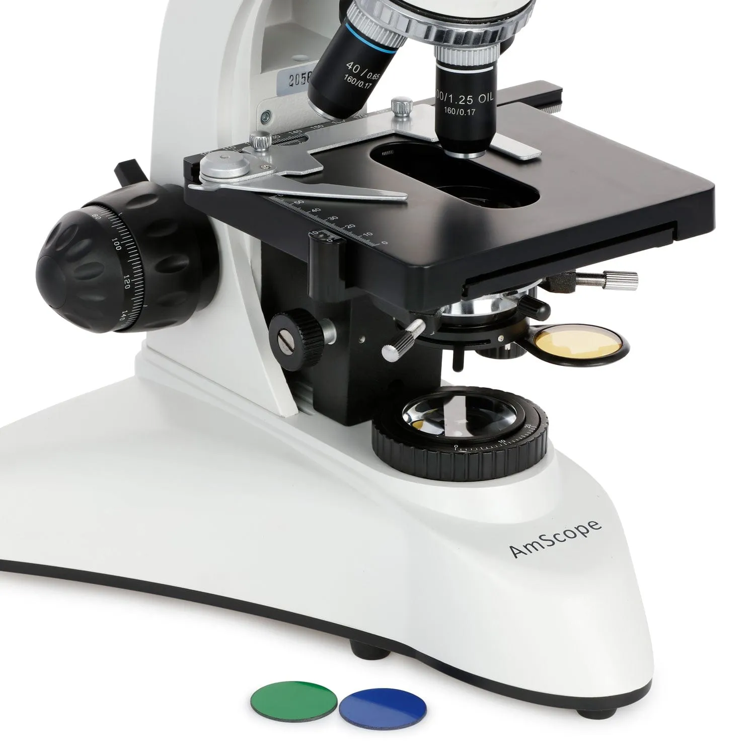 AmScope Outlet T530 Series Biological Compact Base Trinocular Compound Microscope with 20W Halogen Kohler Illumination, 3D Mechanical Stage and Optional Digital Microscope