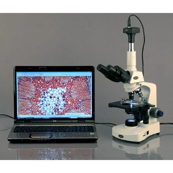 AmScope T340 Series Trinocular Compound Microscope with 3W LED, 3D Mechanical Stage and Optional Digital Camera