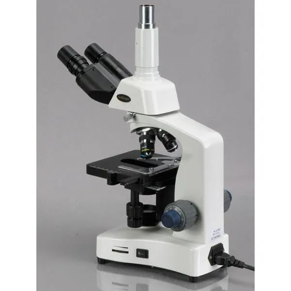 AmScope T340 Series Trinocular Compound Microscope with 3W LED, 3D Mechanical Stage and Optional Digital Camera