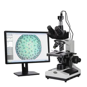 AmScope T390 Series Biological Trinocular Compound Microscope40X-1600X Magnification and HD Recording Camera