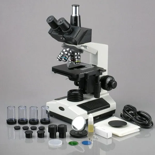 AmScope T390 Series Biological Trinocular Compound Microscope40X-1600X Magnification and HD Recording Camera