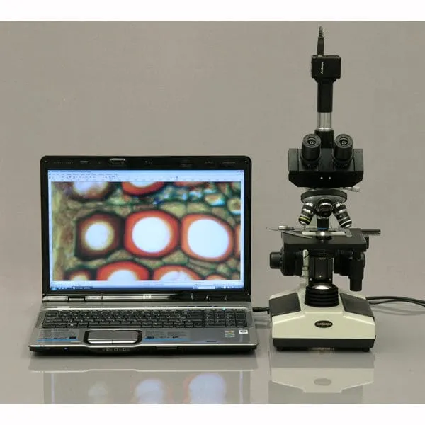 AmScope T390 Series Biological Trinocular Compound Microscope40X-1600X Magnification and HD Recording Camera