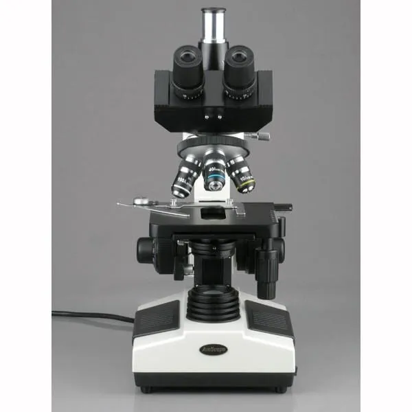 AmScope T390 Series Phase-Contrast Biological Trinocular Compound Microscope with 20W Halogen, 3D Mechanical Stage and Optional Digital Camera