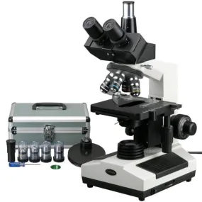 AmScope T390 Series Phase-Contrast Biological Trinocular Compound Microscope with 20W Halogen, Turret Condenser, 3D Mechanical Stage and Optional Digital Camera