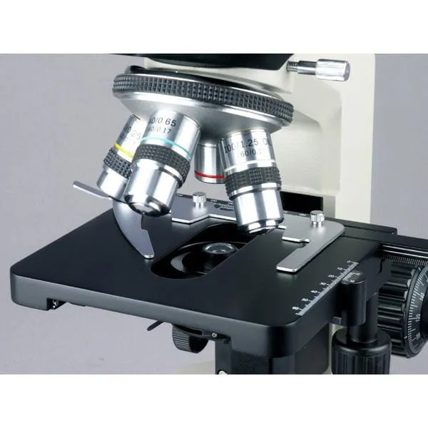 AmScope T490 Series Phase-Contrast Simul-Focal Trinocular Compound Microscope with 20W Halogen, 3D Mechanical Stage and Optional Digital Camera