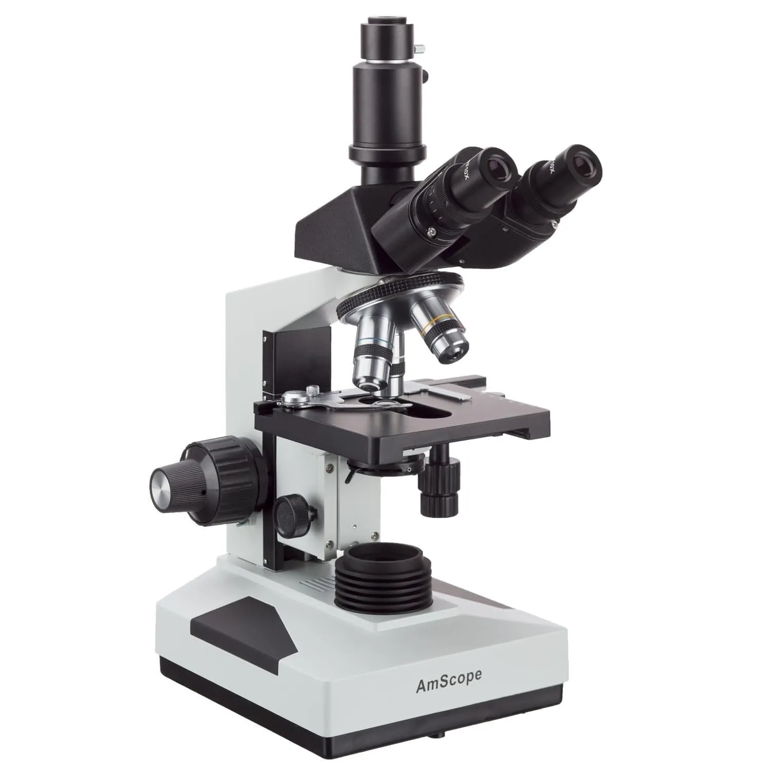 AmScope T490 Series Simul-Focal Biological Trinocular Compound Microscope with Optional Digital Camera