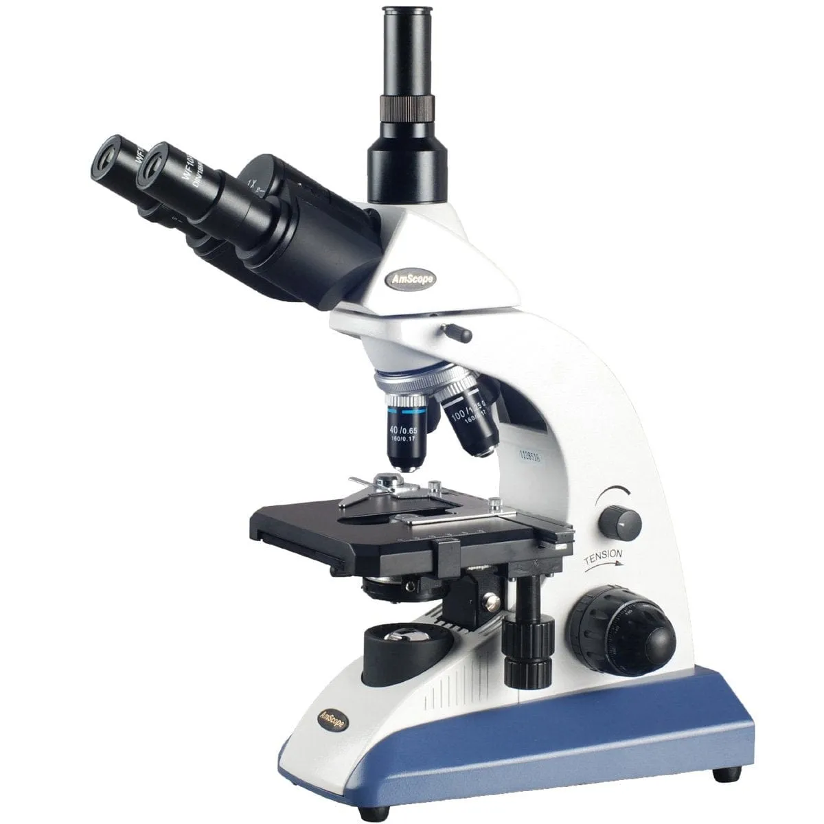 AmScope T520 Series Biological Trinocular Compound Microscope with 20W Halogen, 3D Mechanical Stage and Optional Digital Camera