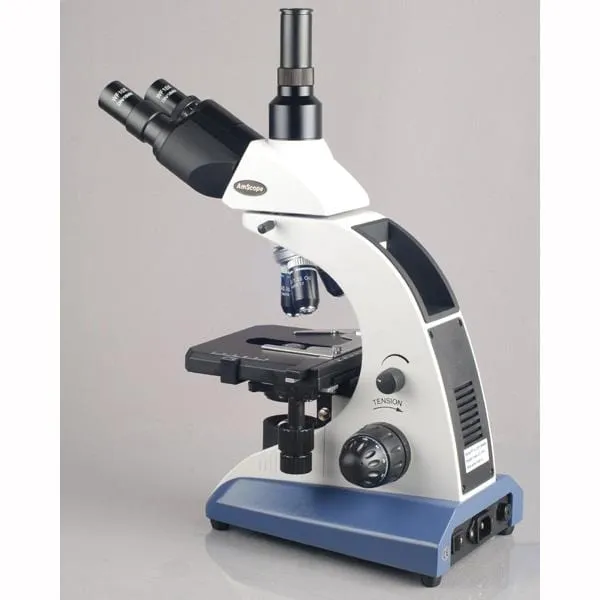 AmScope T520 Series Biological Trinocular Compound Microscope with 20W Halogen, 3D Mechanical Stage and Optional Digital Camera