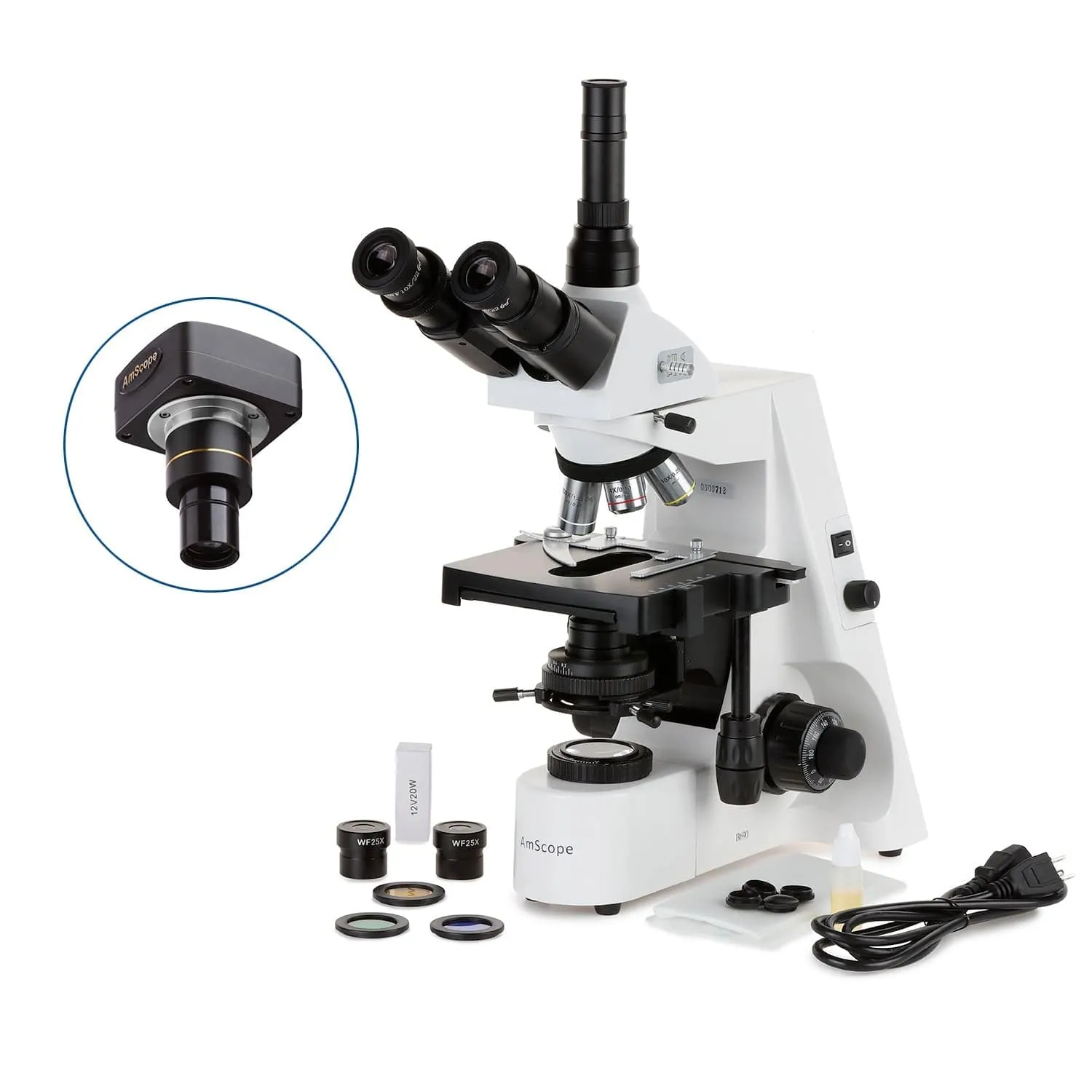 AmScope T690 Series Trinocular Compound Microscope with Koehler Illumination, Plan Optics and Optional Camera