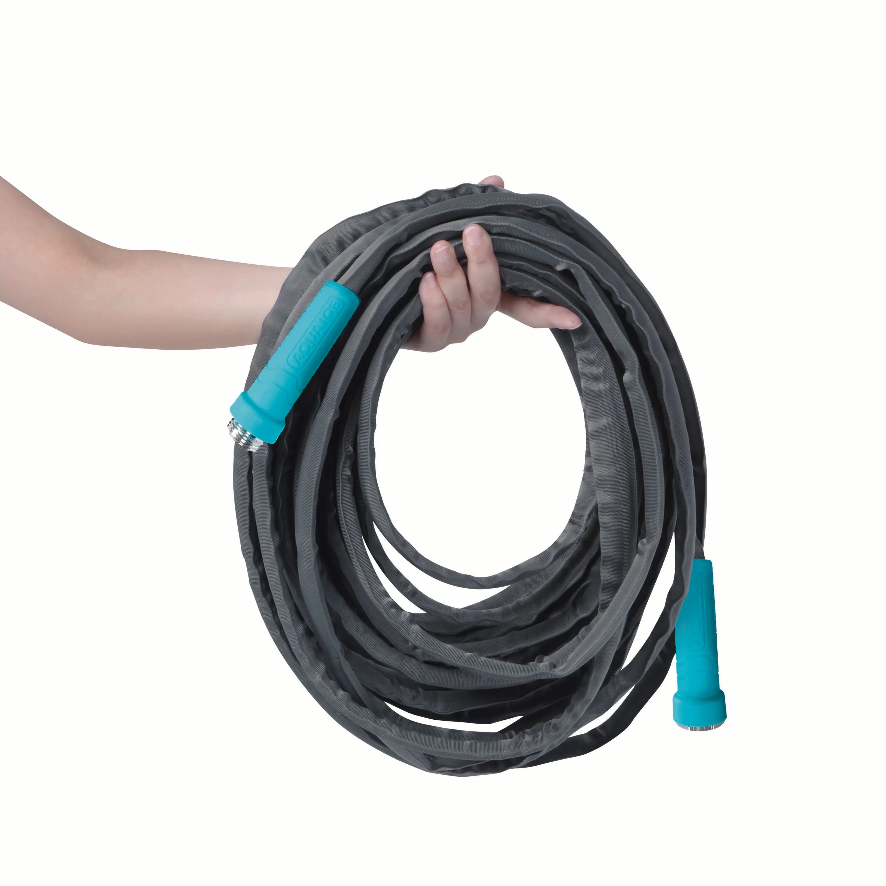 Aqua Joe AJ-FJMAX-BDL Fiberjacket Superlight Garden Hose Bundle | W/ Fireman's Nozzle   50 Ft Hose