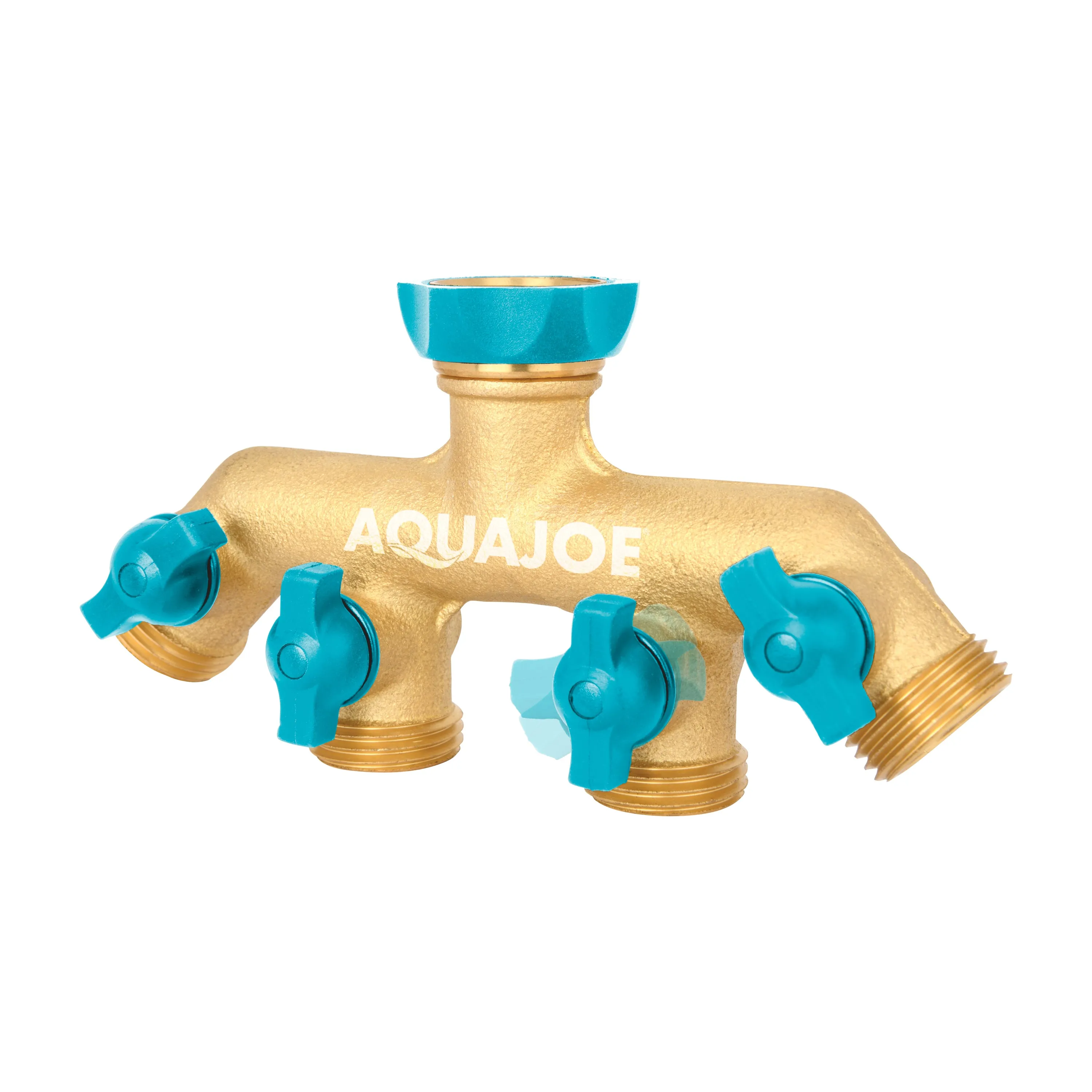 Aqua Joe AJ-FS4W Solid Brass 4-Connection Garden Hose Splitter