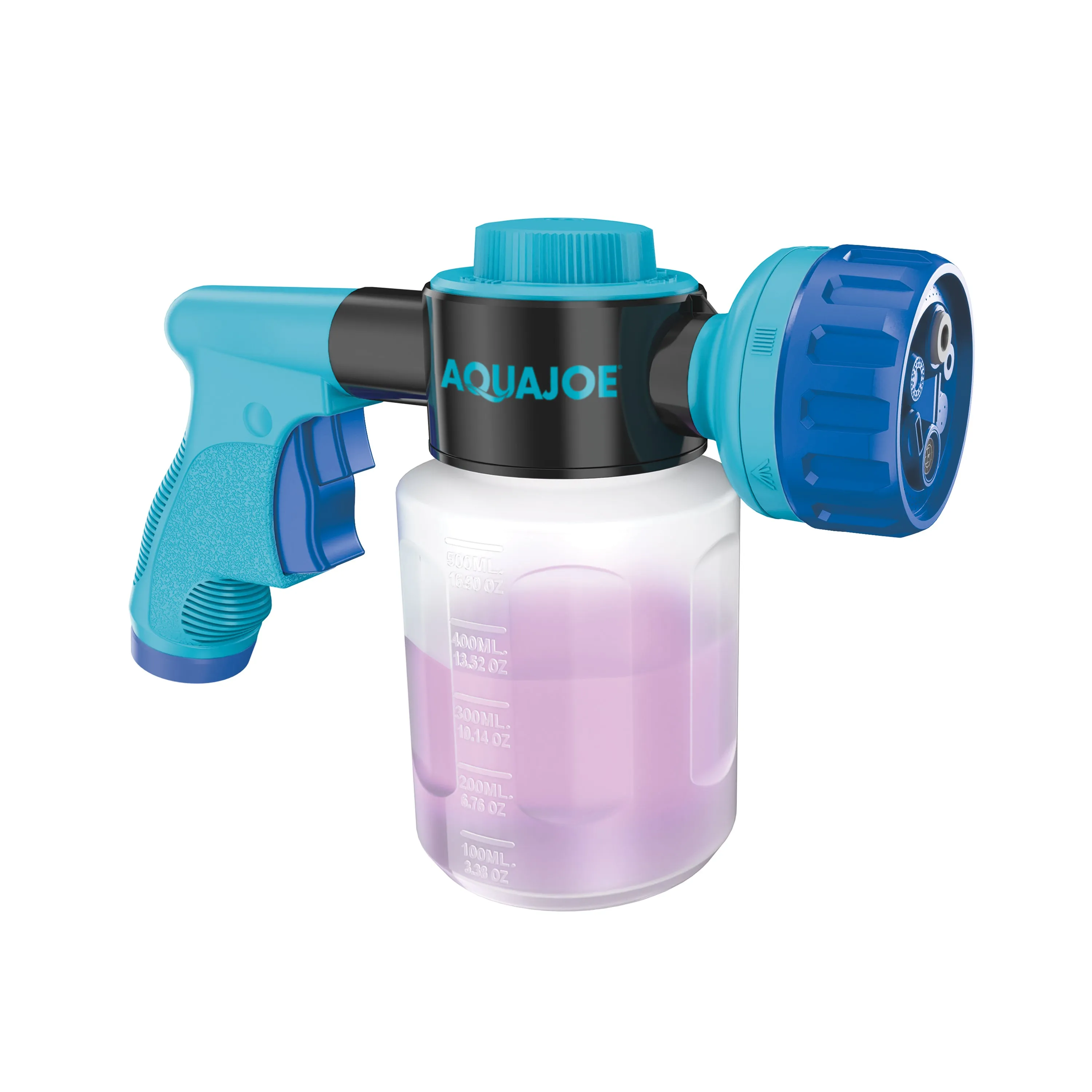 Aqua Joe AJ-MSG-TND Hose-Powered Multi Spray Gun W/ Quick Change Soap to Water Dial | 7 Spray Patterns | Holds Up To 17 Fl Oz