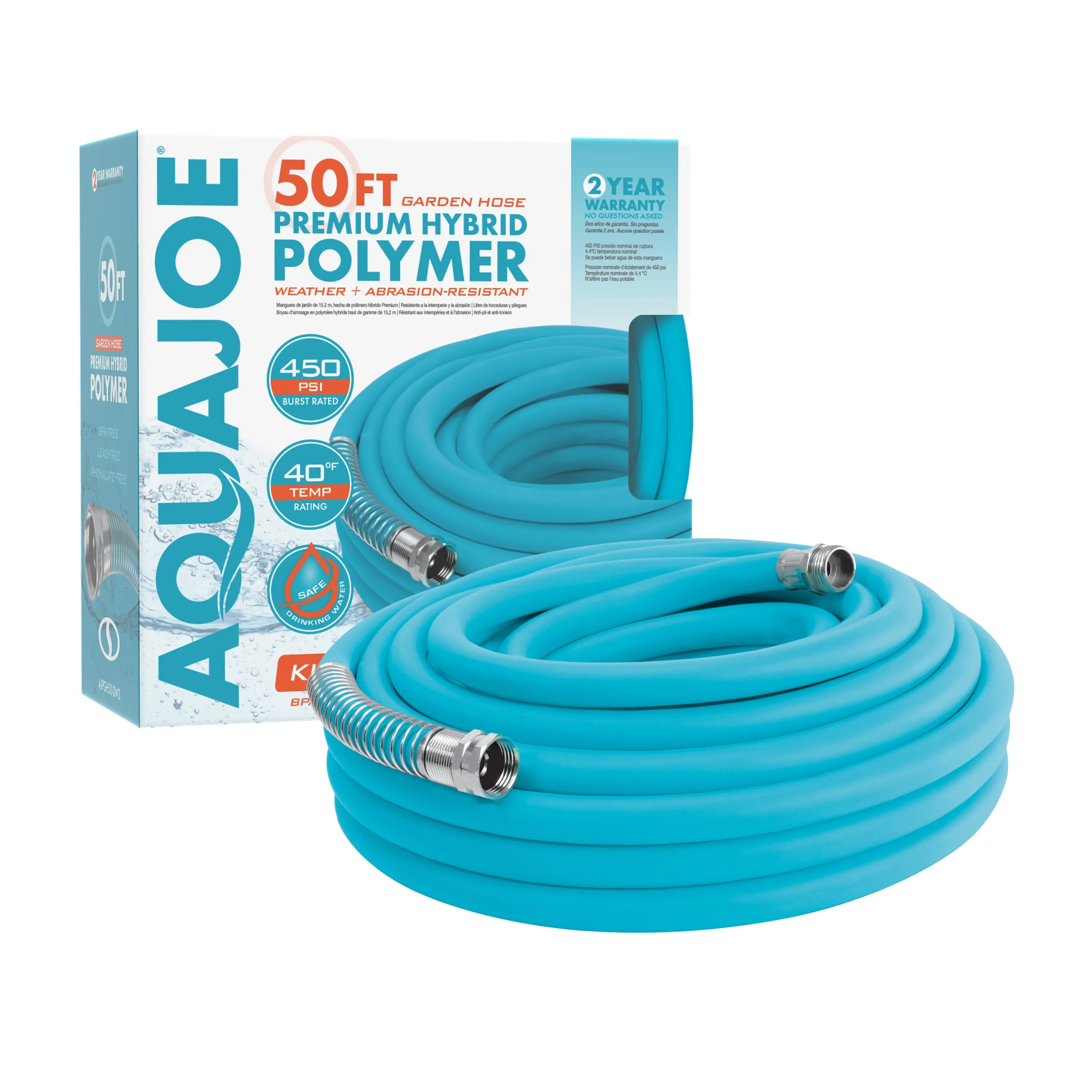 Aqua Joe Complete Aqua Joe Bundle | Turbo Drive Sprinkler   Heavy Duty Nozzle   Hybrid Polymer Hose