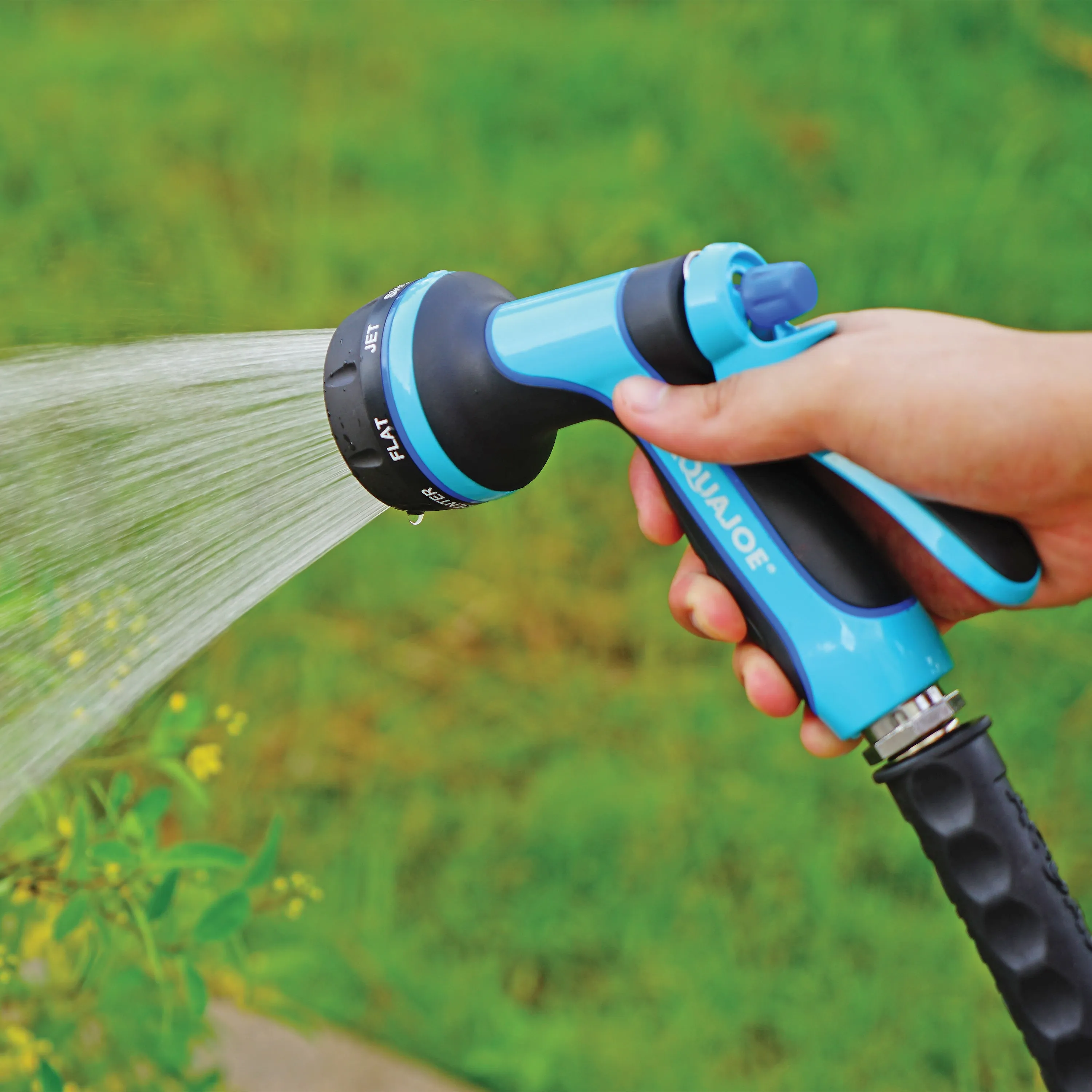 Aqua Joe Complete Aqua Joe Bundle | Turbo Drive Sprinkler   Heavy Duty Nozzle   Hybrid Polymer Hose