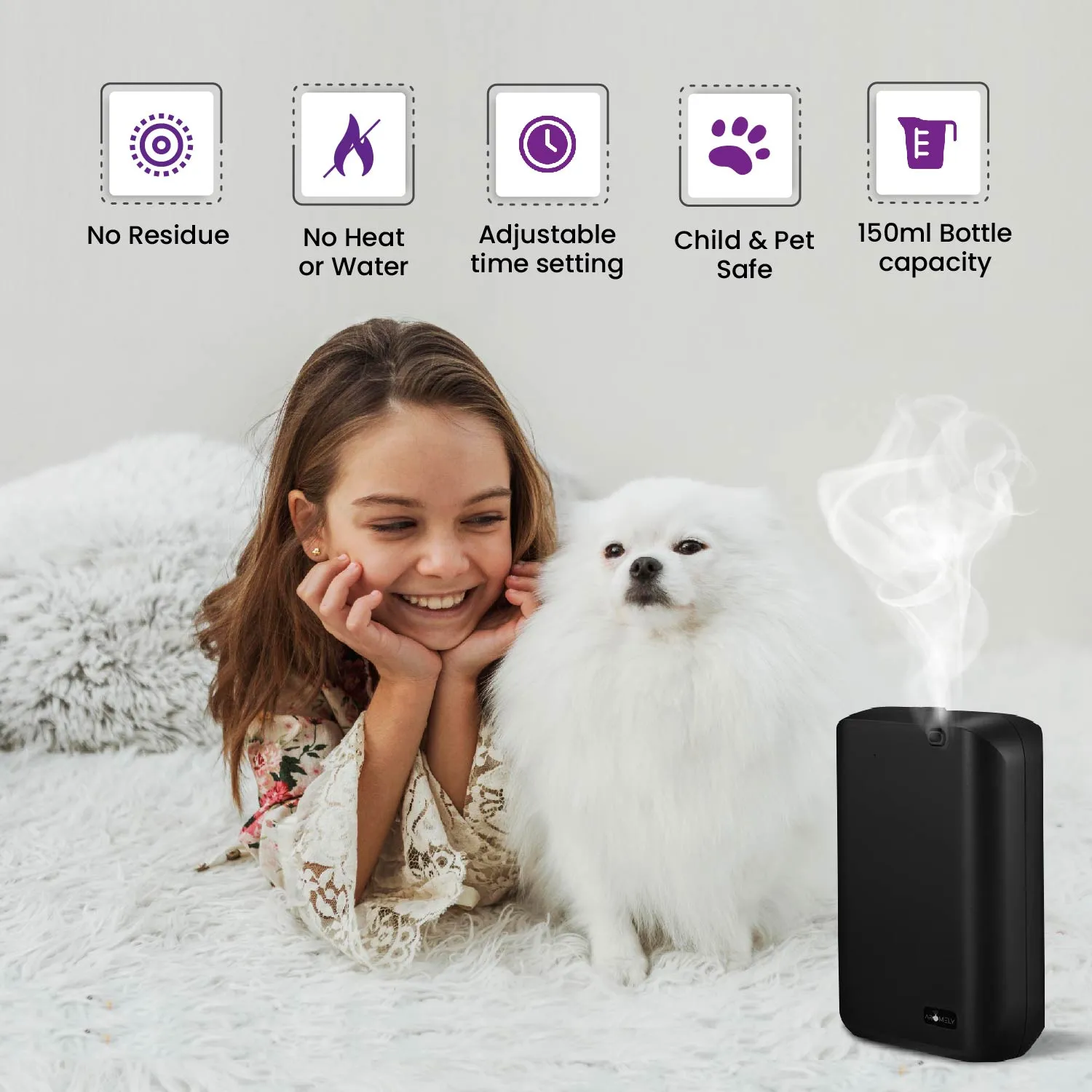 Aromely Smart Scent Diffuser for Home, Office & SPA Up To 1,000 SQFT.