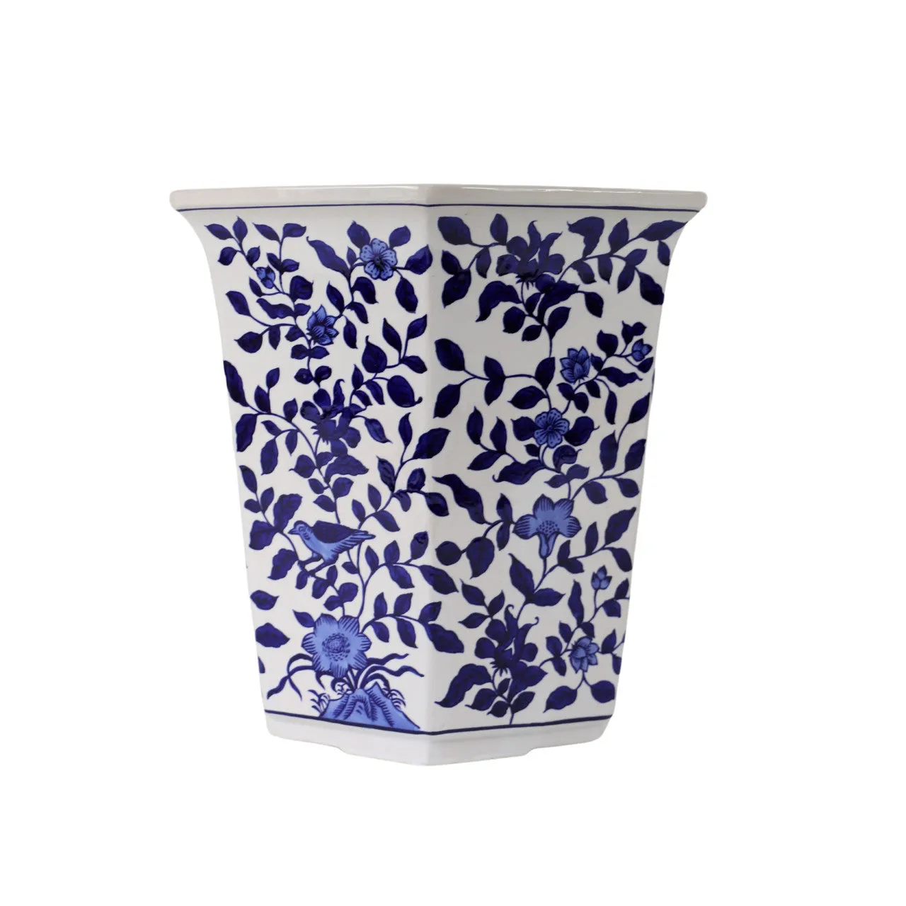 Blue and White Aviary Garden Planter - Large