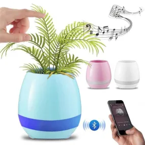 Bluetooth Speaker Plant Music Pot - Real Flower Smart Touch Light Colour Decor