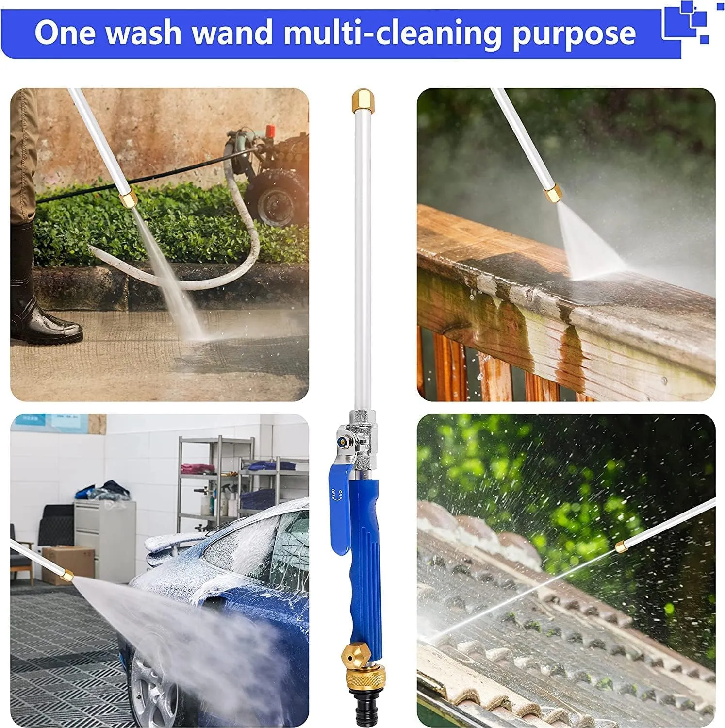 CARFKA Hydro Jet Washer High Pressure Power Washer Wand Water Hose with 2 Hose Nozzle Auto Watering Sprayer Flexible Garden Watering Sprayer for Car Wash and Window Washing 17 inch