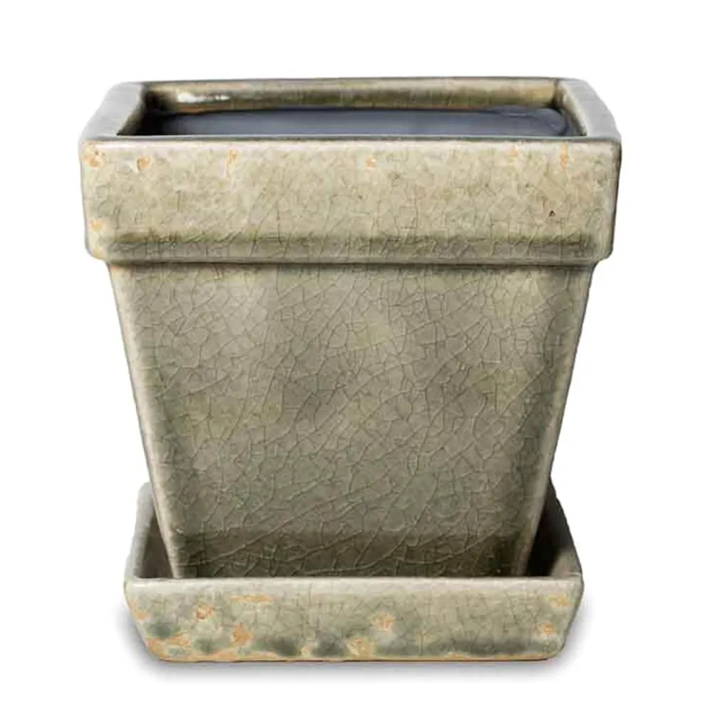 Caspian Square Pot 7in Antique Grey