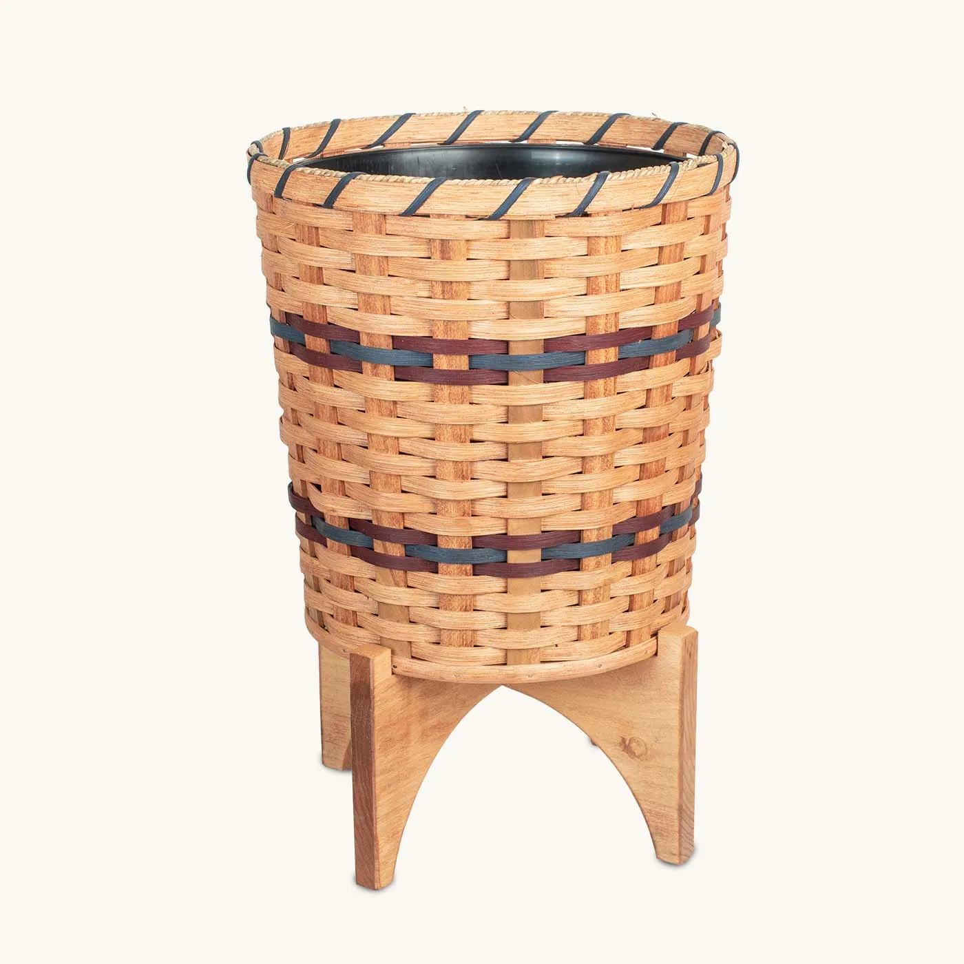 Extra-Large Round Basket Planter | Woven Wicker Plant Pot w/Drainage