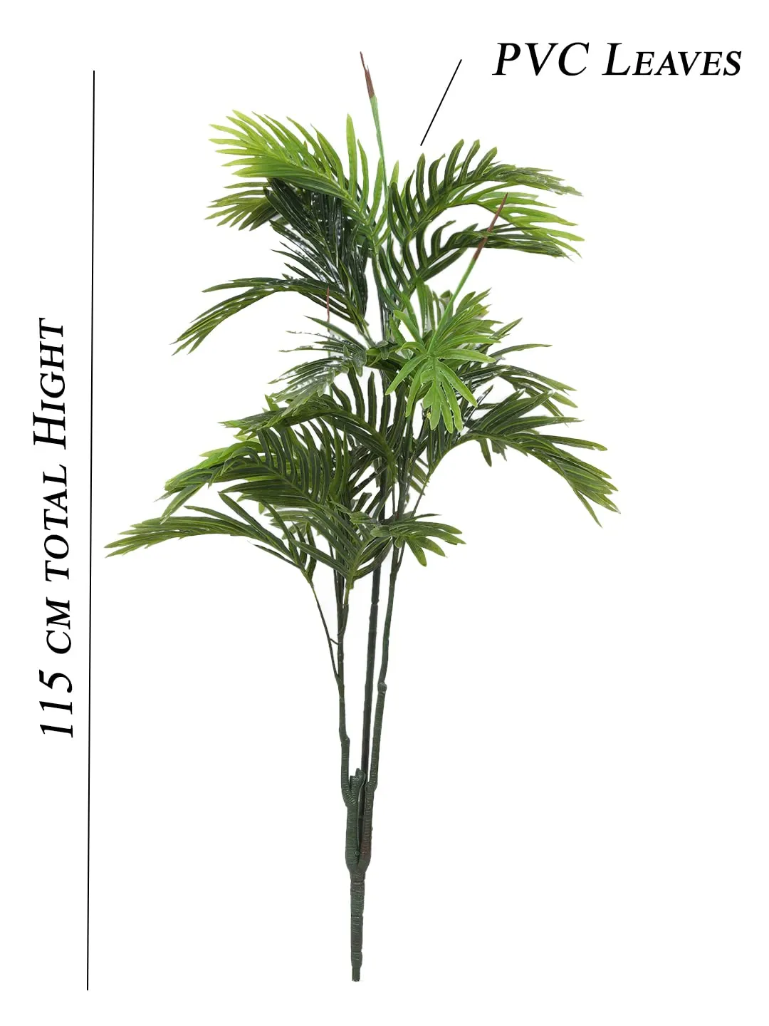 Fourwalls Artificial Areca Palm Plant Without Pot for Home and Office Décor (115 cm) (Green)