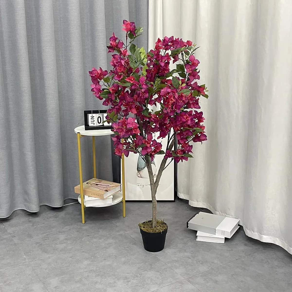 FOX & FERN Bougainvillea Artificial Plant with Pot | Elevate any Corner of Your Home/Garden | Best for Gifting | Party, Wedding and Home Decor (Ht. 120CM)