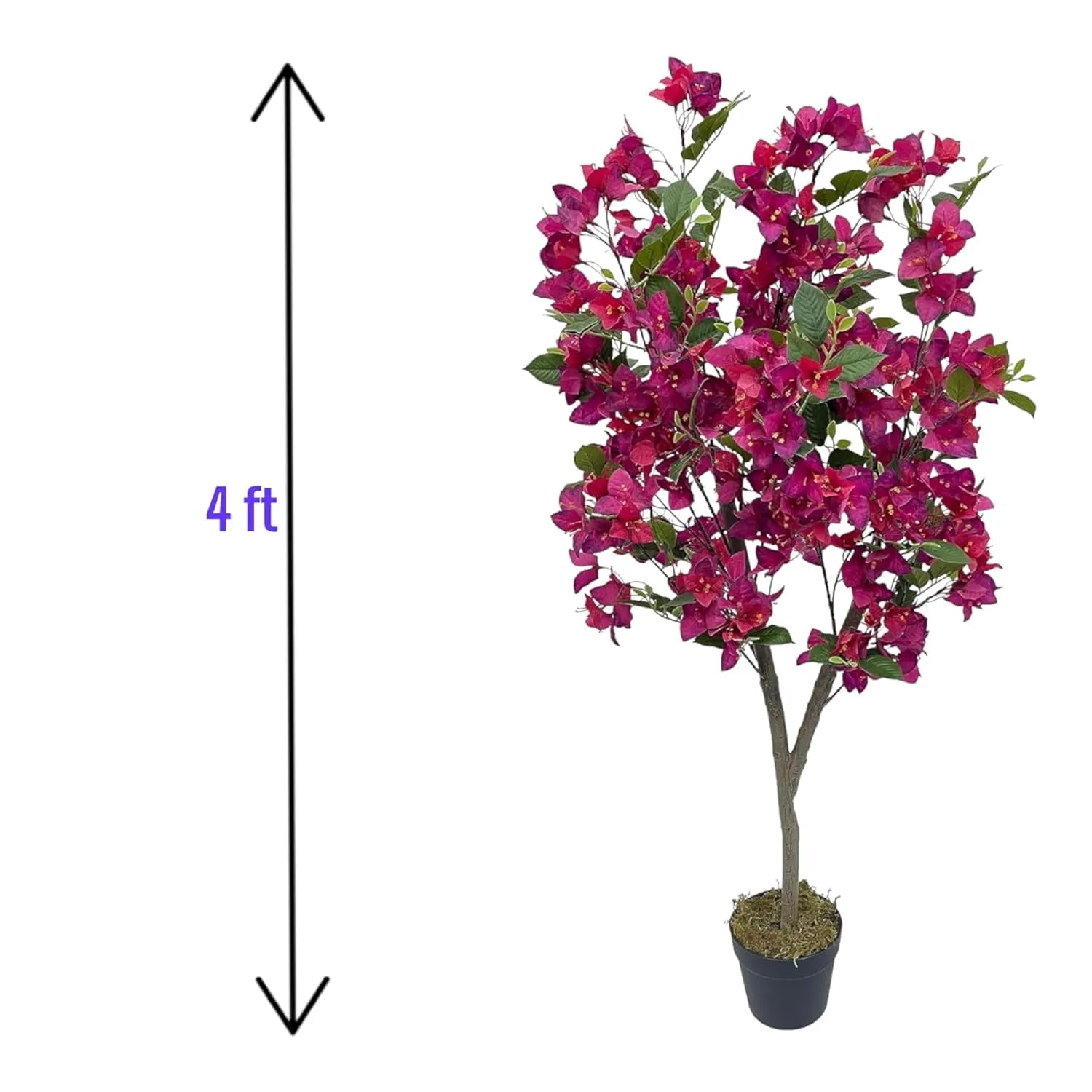 FOX & FERN Bougainvillea Artificial Plant with Pot | Elevate any Corner of Your Home/Garden | Best for Gifting | Party, Wedding and Home Decor (Ht. 120CM)