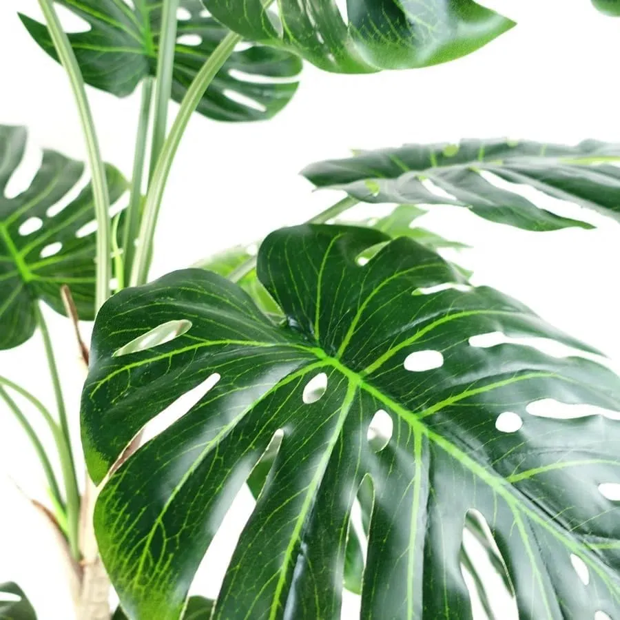 FOX & FERN Monstera Deliciosa Artificial Plant | with Basic Pot | Elevate Any Corner of Your Home/Office | Ornamental Plant Best for Gifting, Party, Home Decor (Pack of 1) (Ht. 150CM)