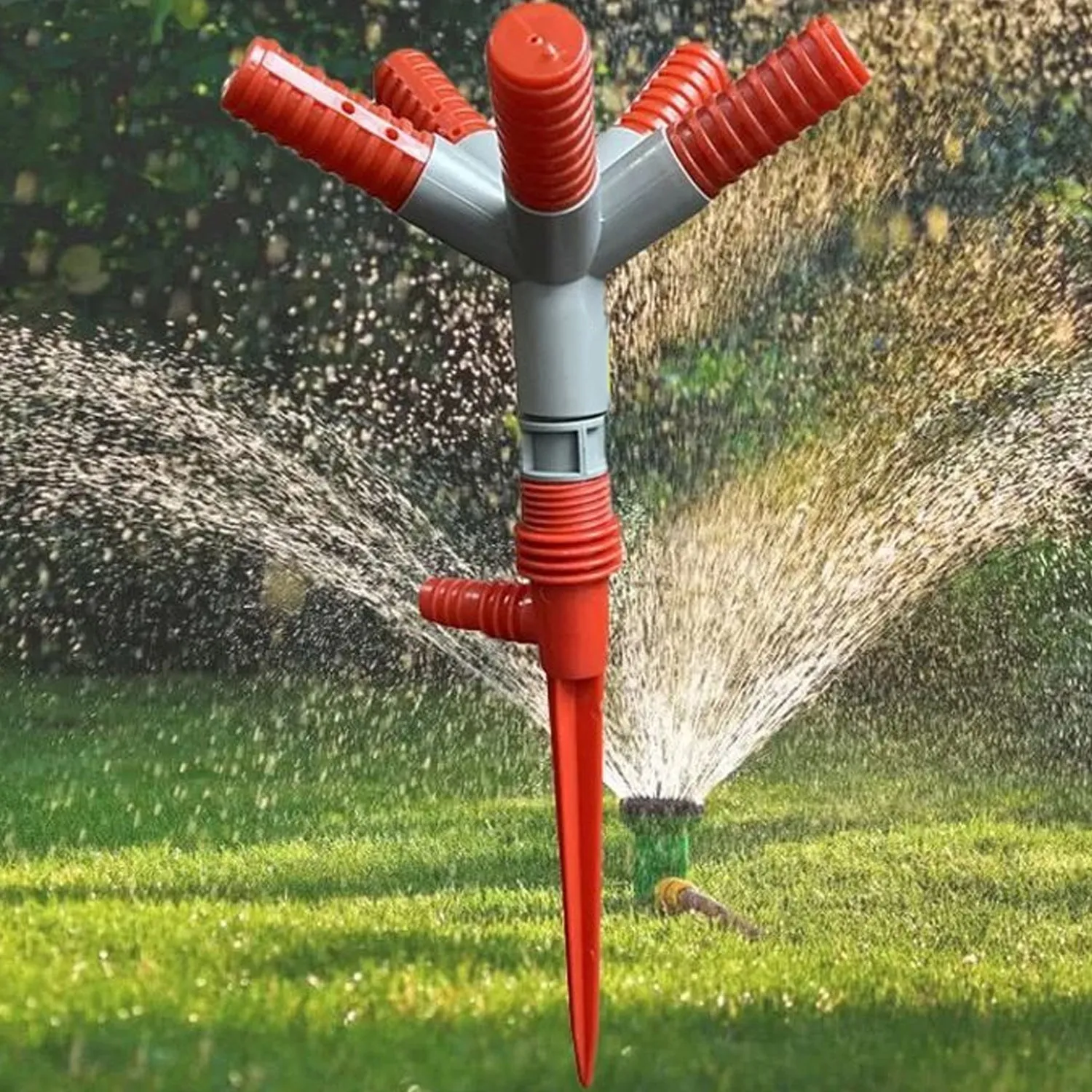 Garden Sprinkler 360 ° Rotating Adjustable Round 3,4,5 Arm Lawn Water Sprinkler for Watering Garden Plants / Pipe Hose Irrigation Yard Water Sprayer