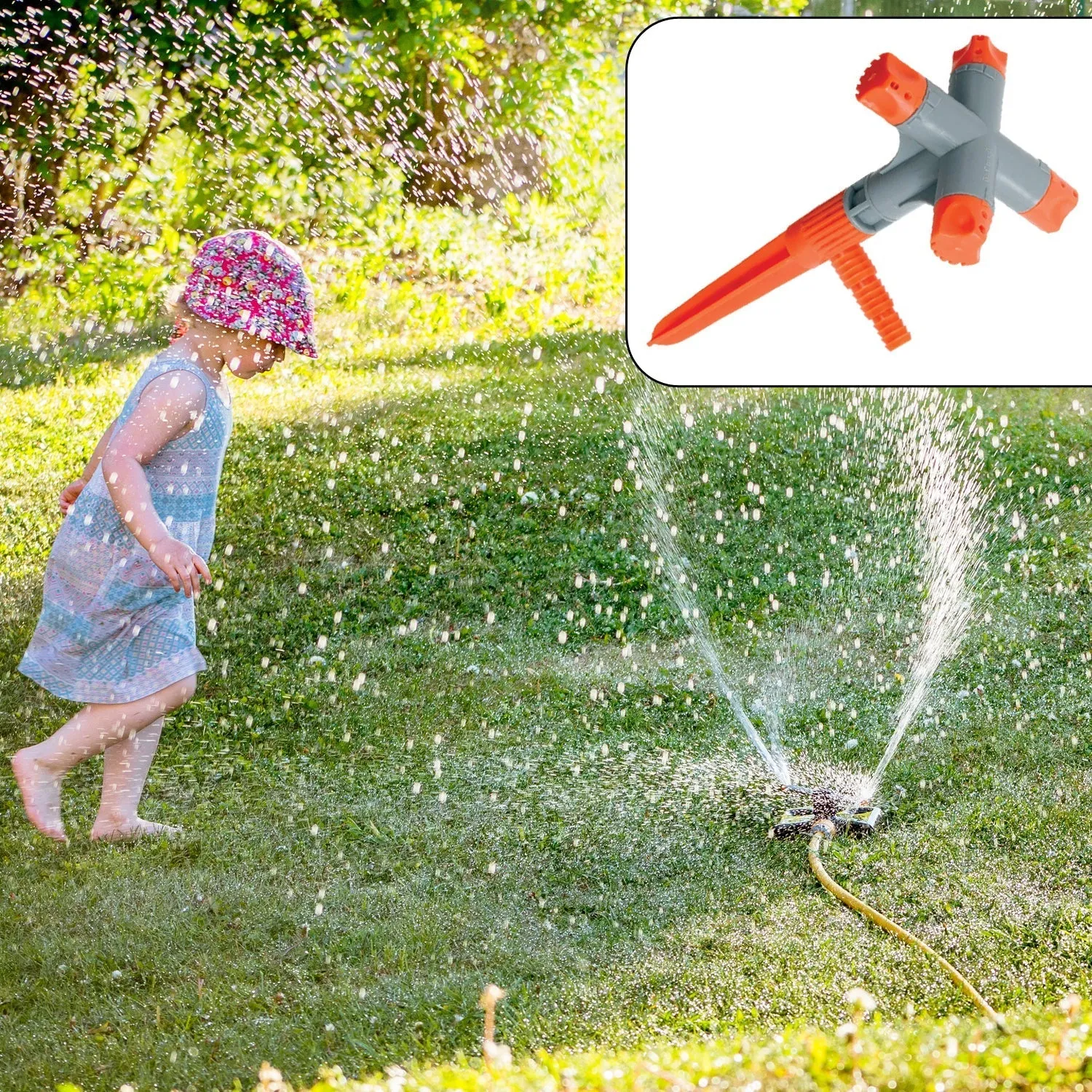 Garden Sprinkler 360 ° Rotating Adjustable Round 3,4,5 Arm Lawn Water Sprinkler for Watering Garden Plants / Pipe Hose Irrigation Yard Water Sprayer