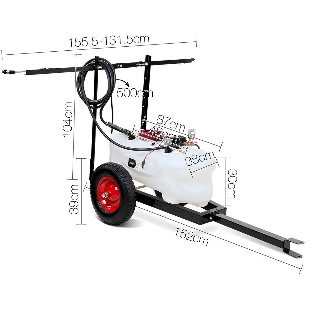 Heavy Duty 60L Weed Sprayer, Trailer & Boom - Giantz