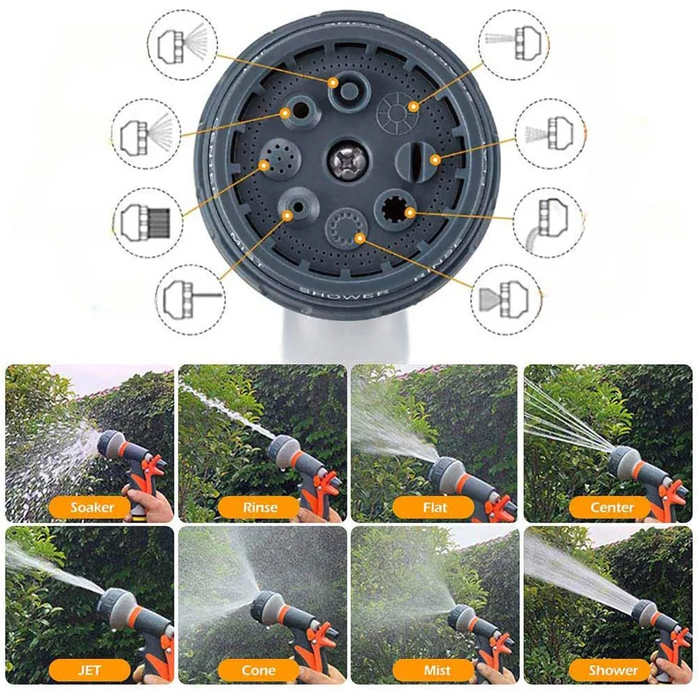 Heavy Duty Water Spray Gun with 8 Adjustable Watering Patterns